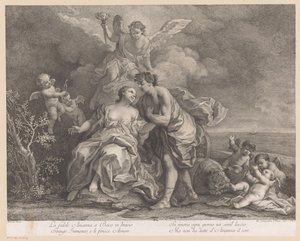 Bacchus og Ariadne på øen Naxos af Joseph Wagner (possibly)