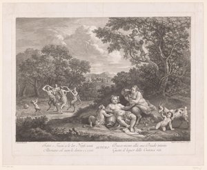 Landskab med Bacchus og Dansende Satyrer og Maenads Efterår Autotuno (titel på objekt) af Joseph Wagner