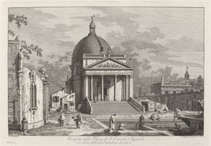 Prospekt for SAN-kirken. Simeone Apostolo, 1742. af Joseph Wagner