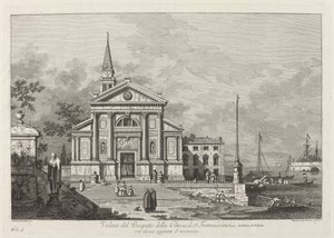 Visning af prospektet for kirken S. Francesco, 1742. af Joseph Wagner