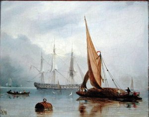 En rolig dag (olie på panel) af Joseph Walters