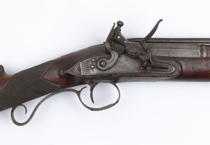 Blunderbuss med fjederbajonet udstedt til Irish Volunteers, ca. 1815 (blunderbuss, flintlock)