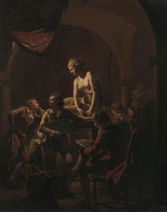 Academy af Lamplight af Joseph Wright of Derby