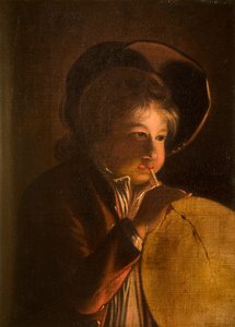 Dreng blæser blære i levende lys af Joseph Wright of Derby