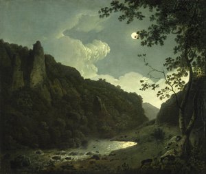 Dovedale i måneskin af Joseph Wright of Derby