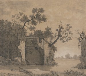Landskab med ruiner af Joseph Wright of Derby