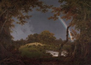 Landskab med en regnbue af Joseph Wright of Derby