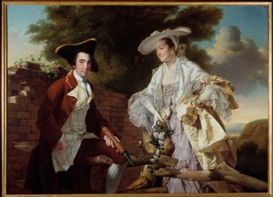 Portræt af kartografen Peter Perez Burdett (1735-1793) og hans kone Hannah Maleri af Joseph Wright af Derby (1734-1797) 1765 Prag, National Gallery af Joseph Wright of Derby