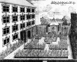 Design til Furttenbachs have i Ulm, fra Architectura Privata, graveret af Jonas Arnold (1600-69), udgivet 1641 af Joseph after Furttenbach