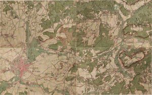 Kort over Loven I Louvain - Leuven af Joseph de Ferraris