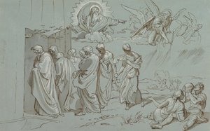 Gud kalder Noa og hans familie ind i arken, 1827.