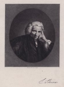 Laurence Sterne, irsk forfatter og præst, forfatter til Tristram Shandy (gravering) af Joshua (after) Reynolds