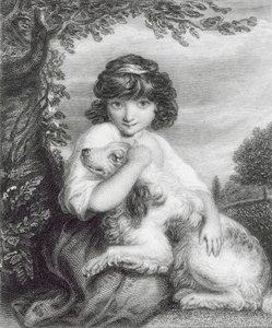 Elsk mig, elsk min hund (indgravering) af Joshua (after) Reynolds
