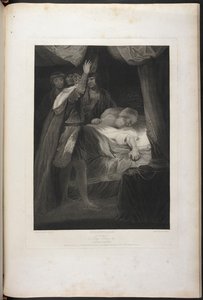 Anden del af Kong Henrik VI akt III scene III - Kong Henrik, Salisbury og Warwick; kardinalen i sengen af Joshua (after) Reynolds