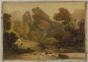 En scene nær Lodore, Cumberland af Joshua Cristall