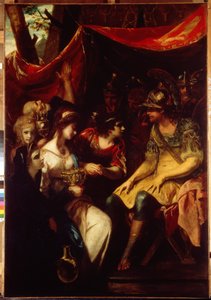 Afrikaneren Scipios kontinens (Publius Cornelius Scipio Africanus, 235-183 f.Kr.). Mytisk legende, der finder sted under den anden puniske krig (218-202 f.Kr.), efter erobringen af ​​Cartagena (Tunesien), da soldater præsenterede helten af Joshua Reynolds