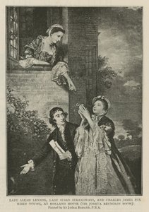 Lady Sarah Lennox, Lady Susan Strangways og Charles James Fox, da de var unge, i Holland House af Joshua Reynolds
