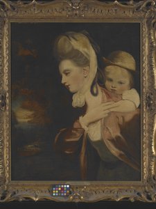 Pick-A-Back (Mrs. Payne Gallaway And Child) (Kopi af) (olie på lærred) af Joshua Reynolds