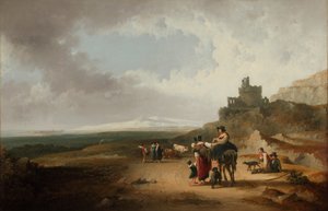 Romantisk landskab 1835 (Olie på lærred)