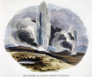Gejserne eller Islands kogende kilder fra Phenomena of Nature, 1849