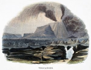Vulkaner, fra Phenomena of Nature, 1849 af Josiah Wood Whymper