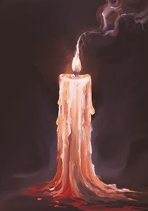 En smeltende stearinlysflamme