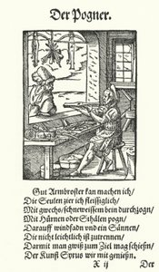 The Armbow Maker (gravering) af Jost (after) Amman