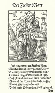 The Gluttonous Fool (gravering) af Jost (after) Amman