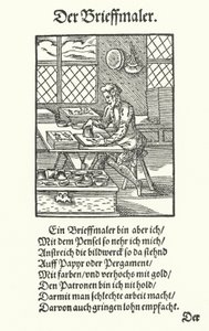 The Manuscript Illuminator (gravering) af Jost (after) Amman