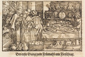 En ny kogebog af Marx Rumpolt. Den første illustrerede tyske kogebog, 1604.