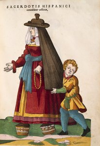 Konkubine med barn. Fra Habitus praecipuorum popularum, af Jost Amman af Jost Amman