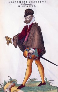 Kostume af en spansk adelsmand, gravering fra Habitus praecipiorum popularum af Jost Amman