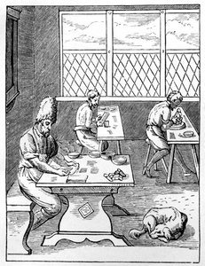 Nåle- og nålemaskine, c1559-1591 af Jost Amman