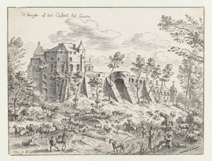 Slottet i Leuven, 1675 (pen og blæk på papir)