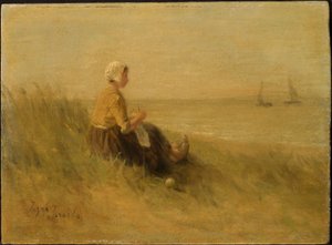 Kvinde på stranden af Jozef Israëls