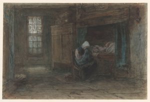 Alene på verden af Jozef Israëls