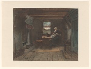 Farmhousebinnen af Jozef Israëls