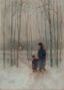 Eventide i skoven af Jozef Israëls