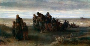 Fiskere med en druknet mand, c1861, 1912. af Jozef Israëls