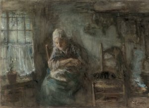 Gammel fiskerkone af Jozef Israëls