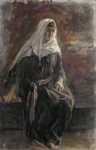Siddende kvinde, sandsynligvis Michal af Jozef Israëls