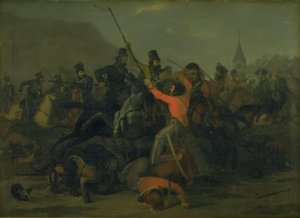 Oberst Boncke Bönnichsens fald den 6. december 1813 under en fægtning mellem jyske dragoner og kosakker af Jørgen V. Sonne