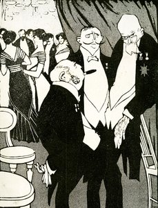 Russisk udsending debatterer det forsvarende Tyrkiet med andre ledere under en konference i 1908. af Juan Gris