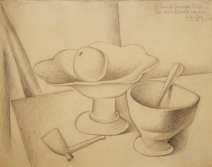 Stilleben med frugtfad; Nature Morte au Compotier, 1919 af Juan Gris