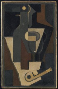 Stilleben med rør, 1918 af Juan Gris