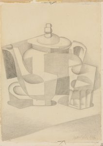 Stilleben med tekande; Nature morte a la theiere, 1916 af Juan Gris