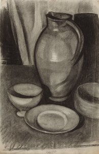 Stilleben med en kande; Nature morte a la cruche, 1910 af Juan Gris
