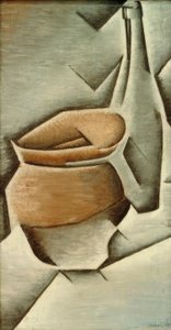 Gryde og flaske af Juan Gris
