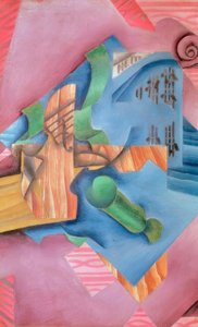 Violin og glas (stilleben) af Juan Gris