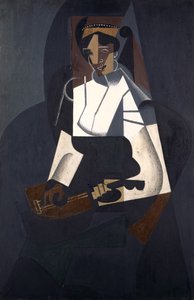 Kvinde med mandolin, efter Corot, 1916 (olie på krydsfiner)